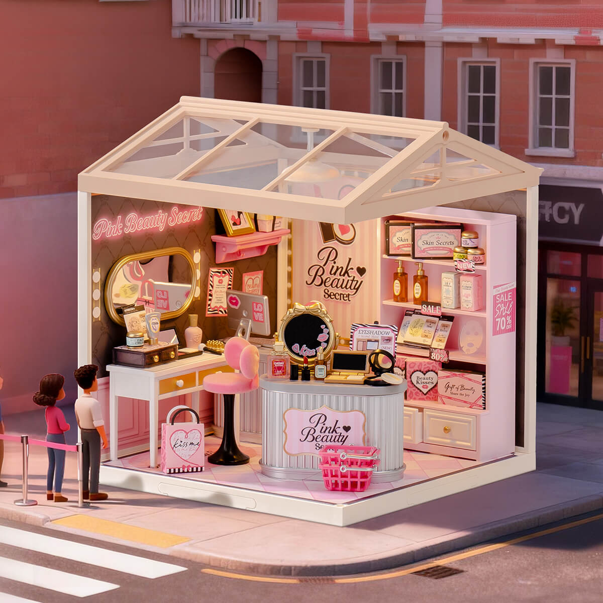 Rolife Pink Beauty Secret DIY Miniature House DW026 DIY Miniature House