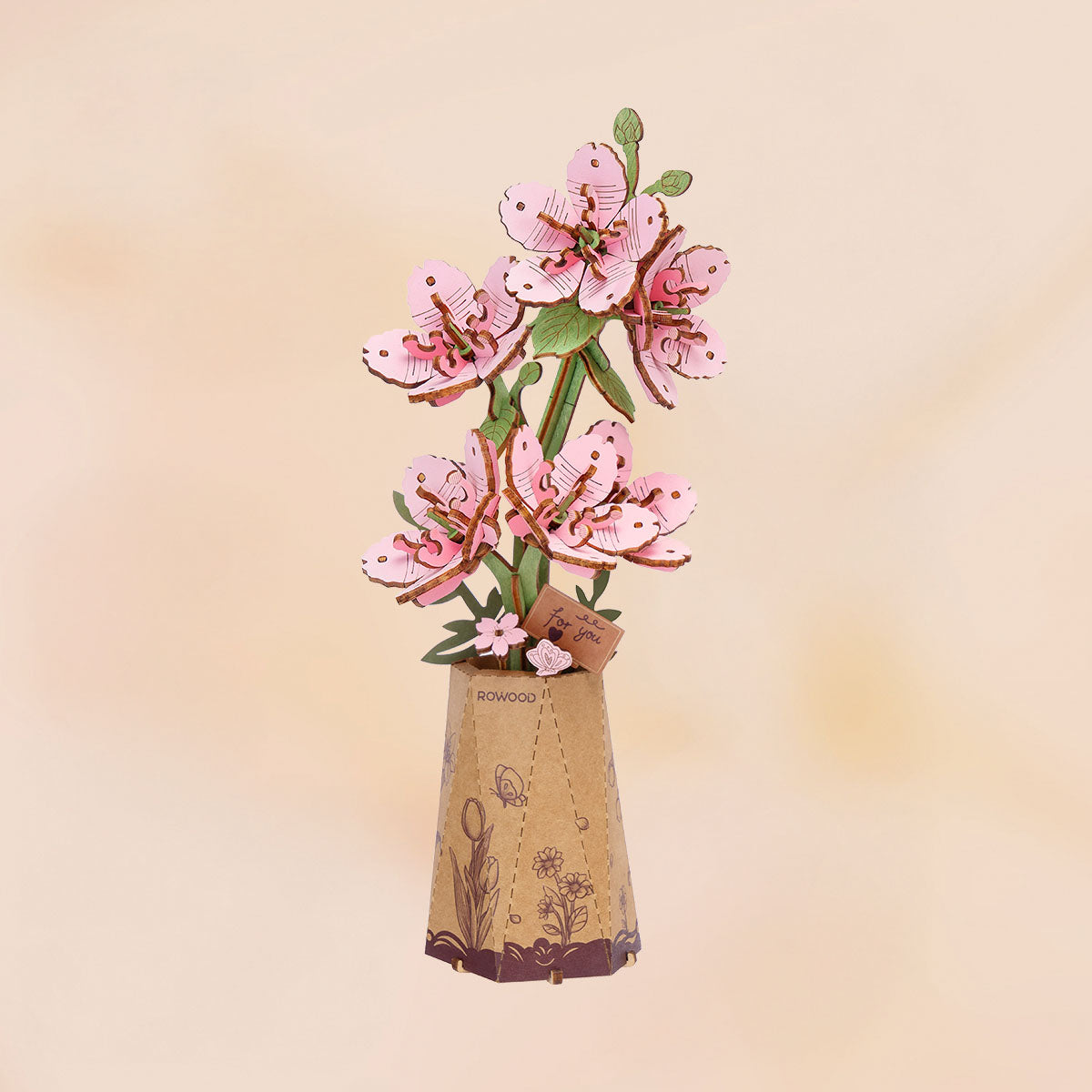 Rowood Sakura DIY Wooden Flower 3D Puzzle TW101 Wooden Flower 3D Puzzle