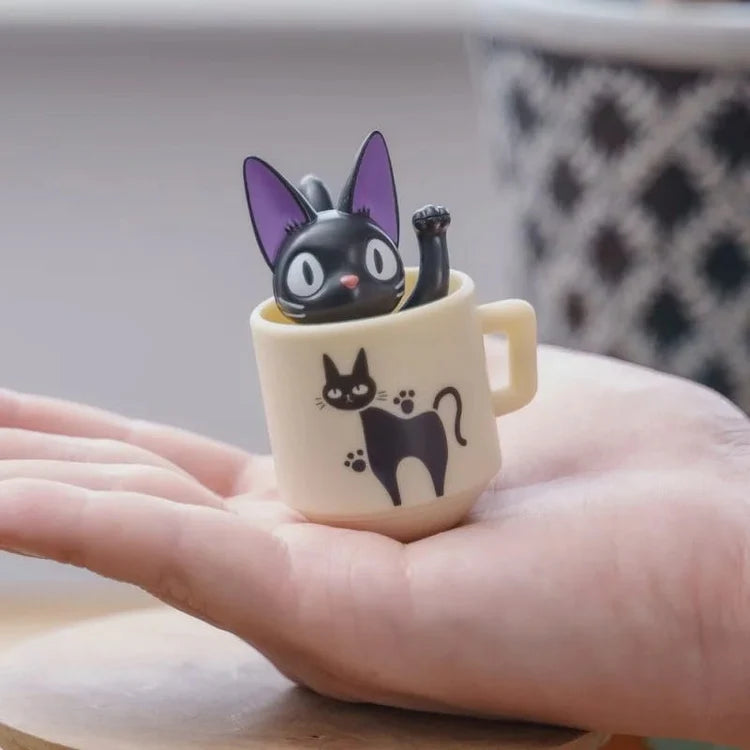 Jiji in Teacup Roly Poly TIlting Figure "Kiki's Delivery Service"