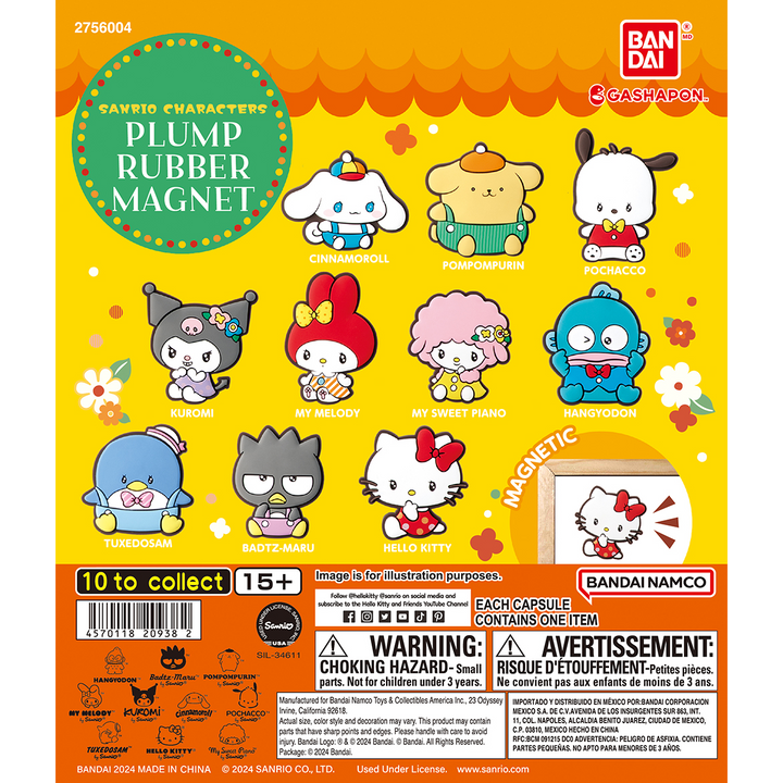 SANRIO CHARACTERS PLUMP RUBBER MAGNET