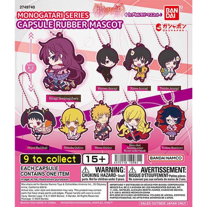 MONOGATARI SERIES CAPSULE RUBBER MASCOT