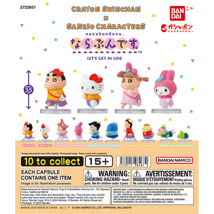 CRAYON SHINCHAN x SANRIO CHARACTERS LET'S GET IN LINE