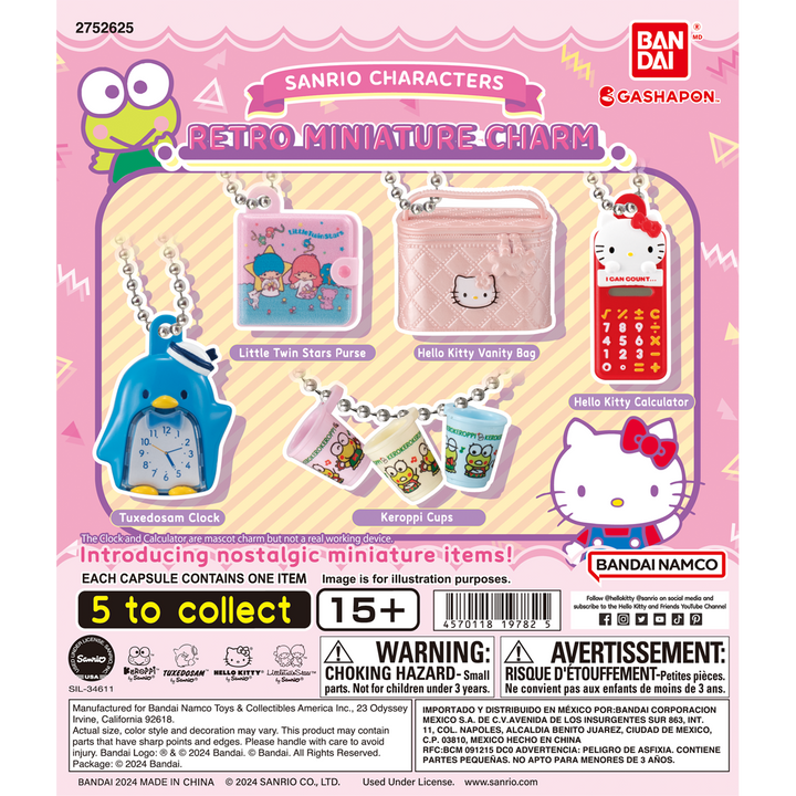 SANRIO CHARACTERS RETRO MINIATURE CHARM