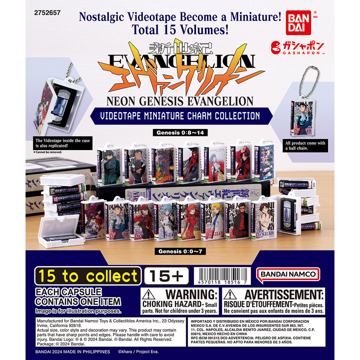 NEON GENESIS EVANGELION VIDEOTAPE MINIATURE CHARM COLLECTION