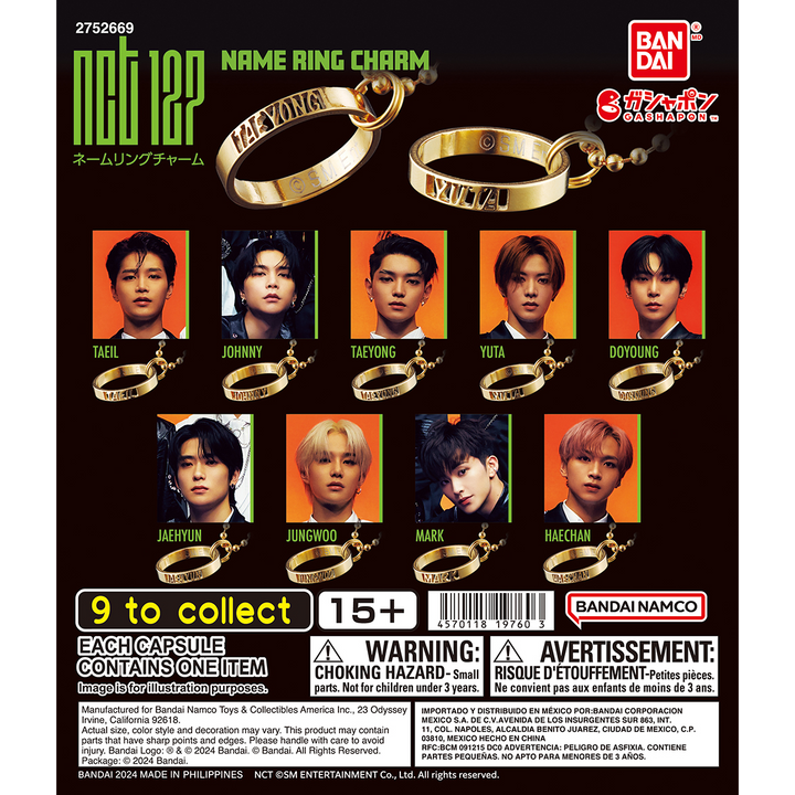 NCT127 NAME RING CHARM