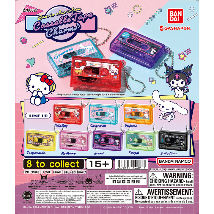 SANRIO CHARACTERS CASSETTE TAPE CHARM