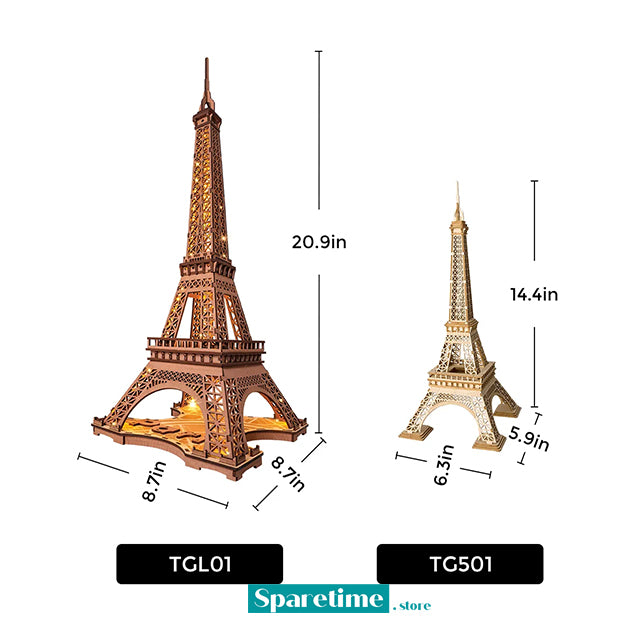 Rolife Night of the Eiffel Tower 3D Wooden Puzzle TGL01