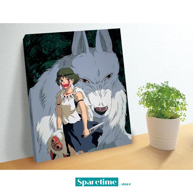 Moro and San "Princess Mononoke", Ensky Artboard Jigsaw (Canvas Style)
