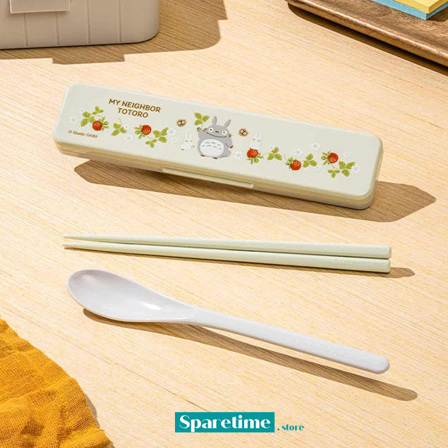 My Neighbor Totoro Chopsticks and Spoon with Case (Raspberry)