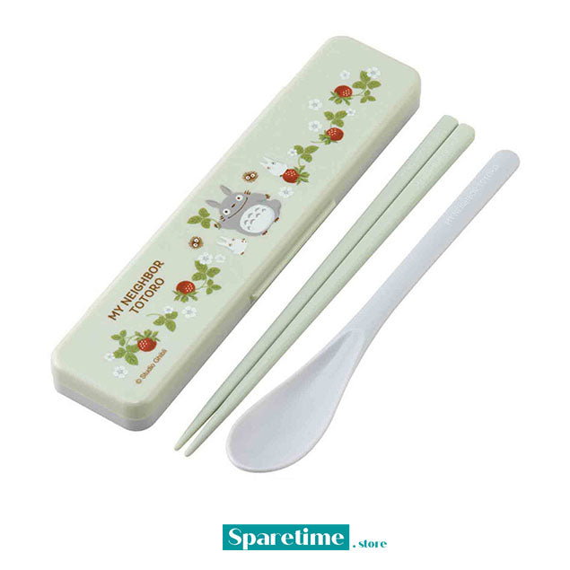 My Neighbor Totoro Chopsticks and Spoon with Case (Raspberry)