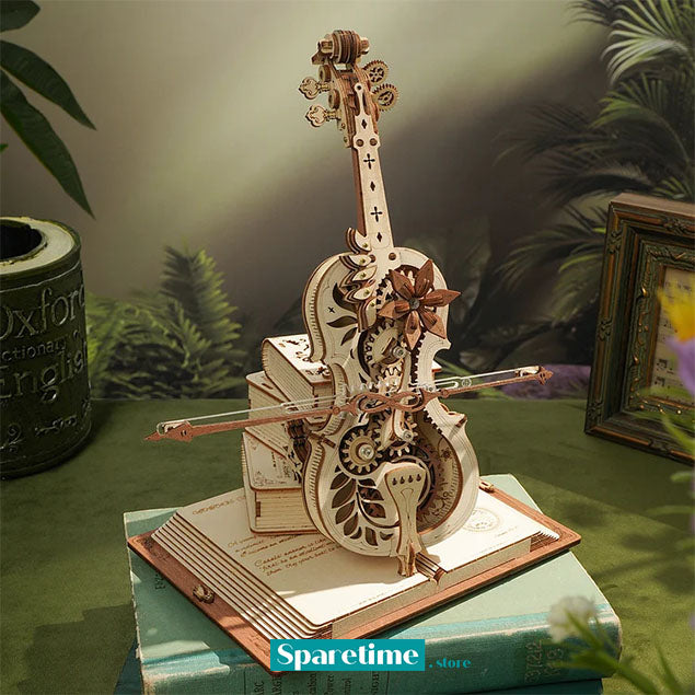 ROKR Magic Cello Mechanical Music Box 3D Wooden Puzzle AMK63