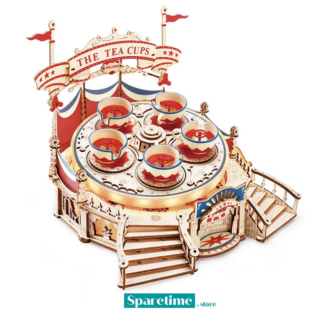 ROKR Tilt-A-Whirl DIY Music Box 3D Wooden Puzzle 