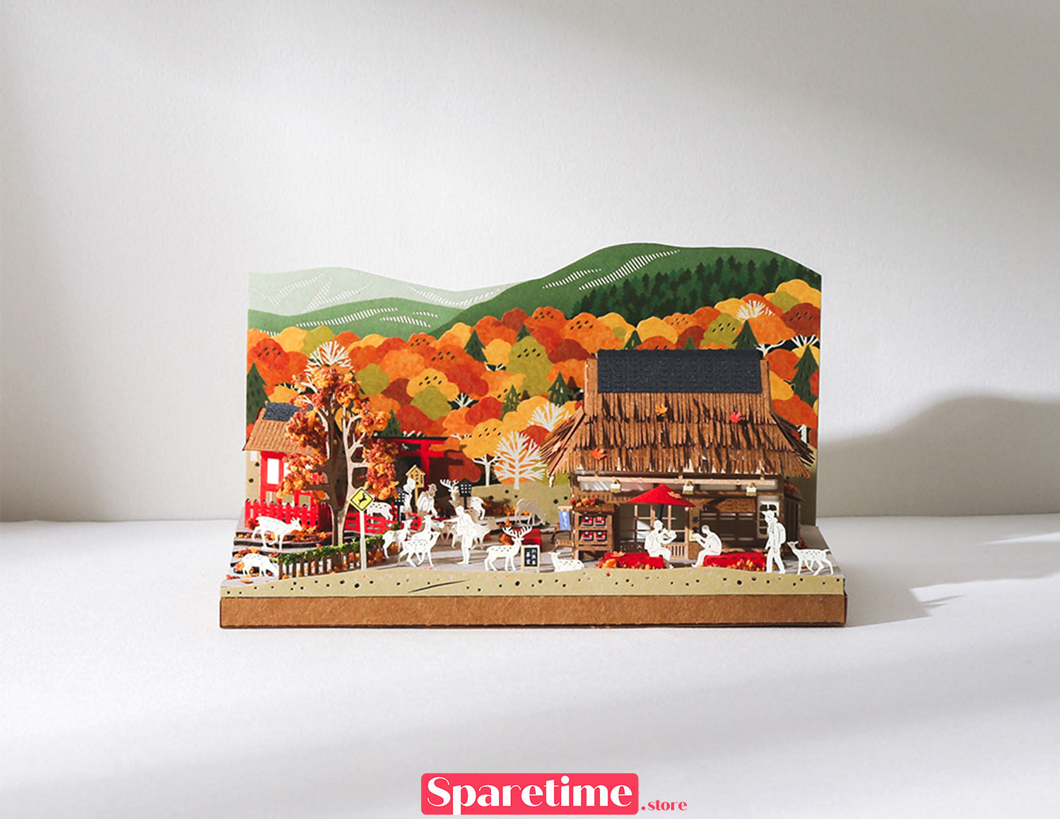 Autumn Maple & Deer in Nara