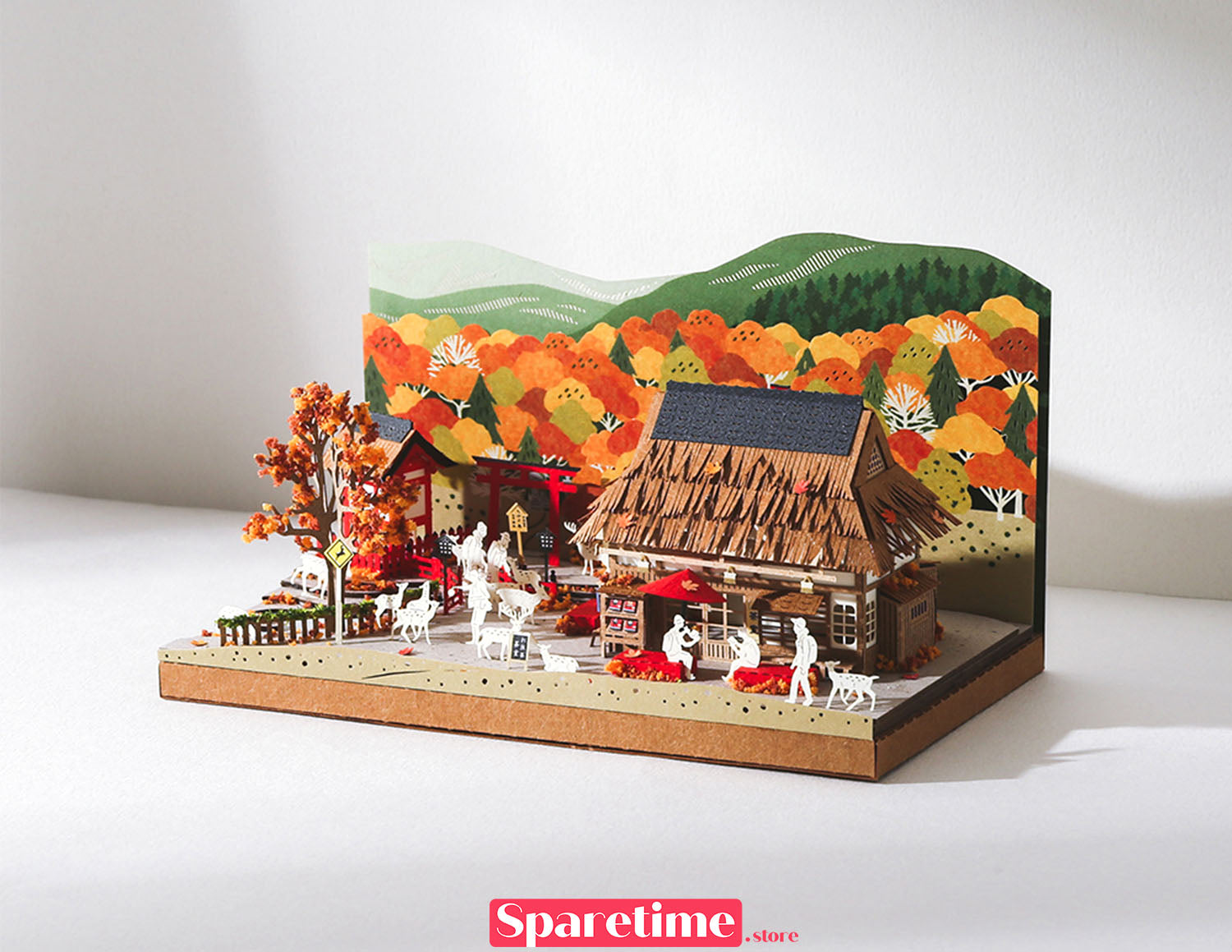 Autumn Maple & Deer in Nara