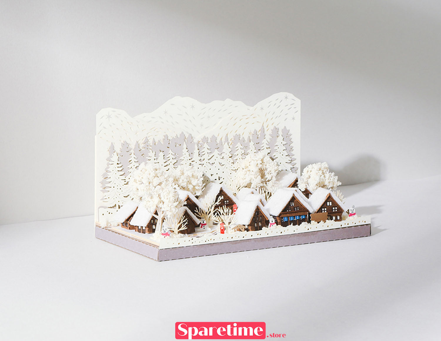 Winter Snow Village jeancard 3d paper craft puzzle diy