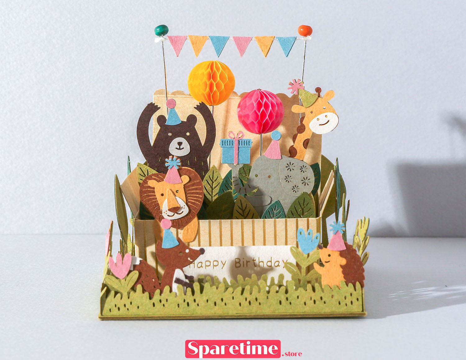 Good Times landscape / Birthday party-animal jeancard papernthougt diy paper craft 3d puzzles