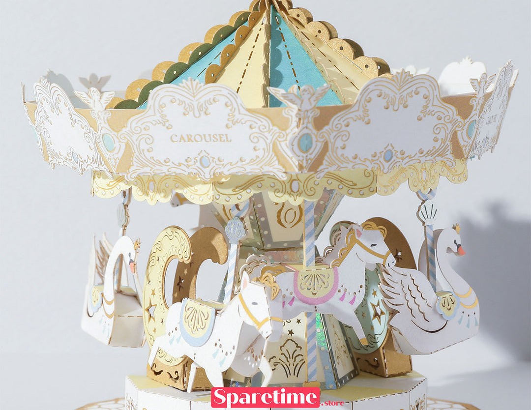 Good Times landscape / Carousel swan 3d paper craft diy