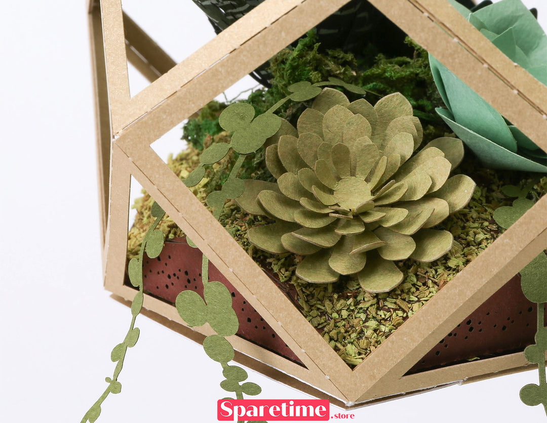 Paper Ornament DIY Kit / Succulent & Beetle jeancard 3d paper craft puzzle diy