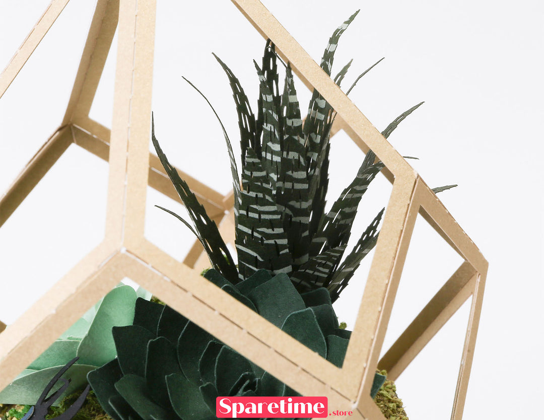 Paper Ornament DIY Kit / Succulent & Beetle jeancard 3d paper craft puzzle diy