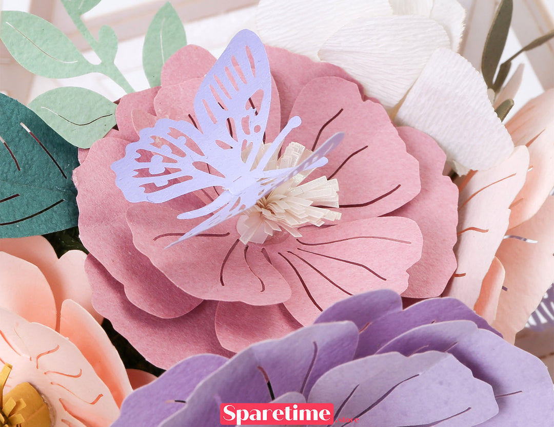 Paper Ornament DIY Kit / Flowers & Butterfly jeancard 3d paper craft puzzles diy