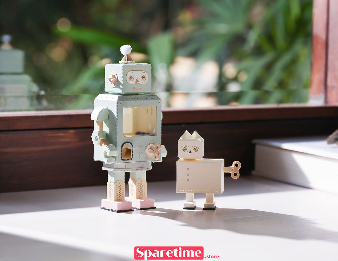 Robot DIY Kit / Robot&Cat jeancard 3d paper craft puzzle diy