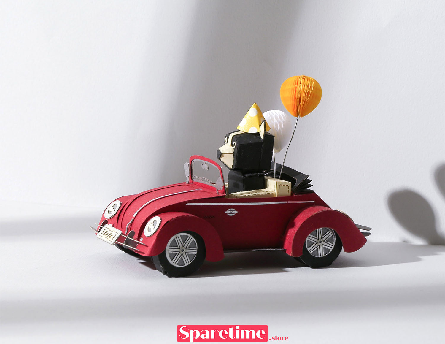 Toy Car DIY Kit / French Bulldog Cabriolet jeancard 3d paper craft puzzle diy