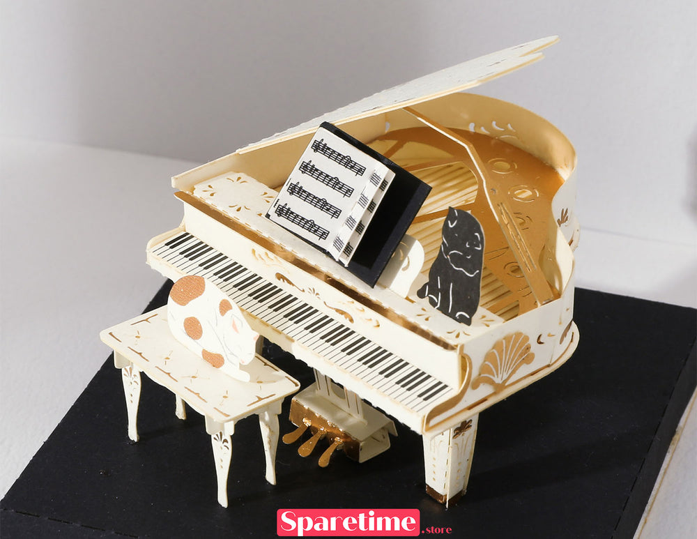Vintage DIY Kit / Piano jeancard 3d paper craft puzzle diy