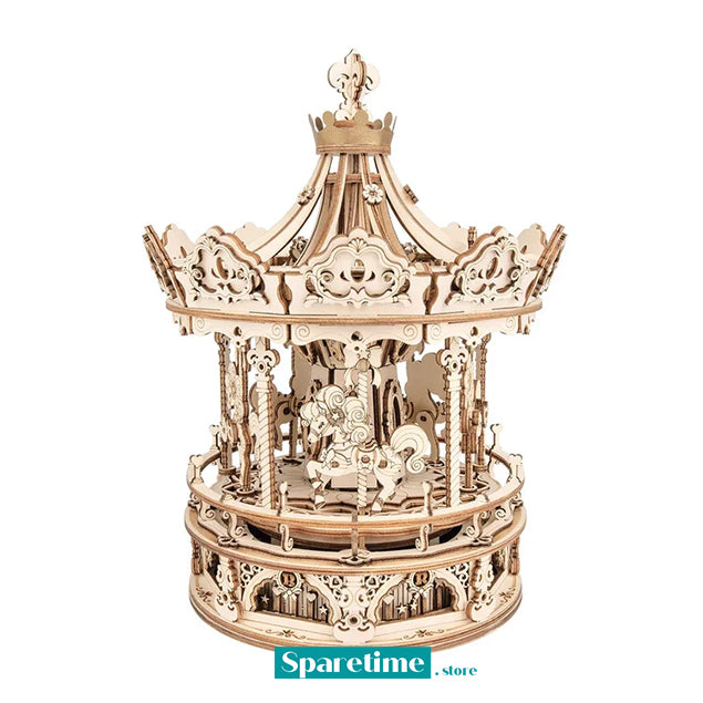 ROKR Romantic Carousel Mechanical Music Box 3D Wooden Puzzle AMK62