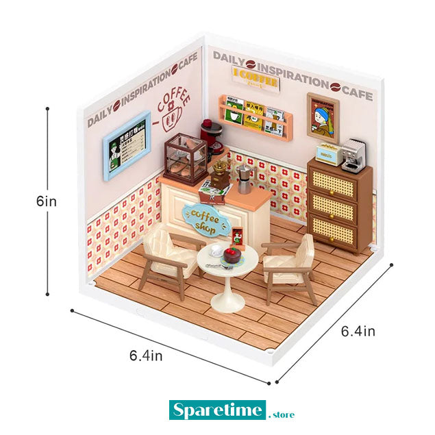 Rolife Super Creator DAILY INSPIRATION CAFE Plastic DIY Miniature House Kit