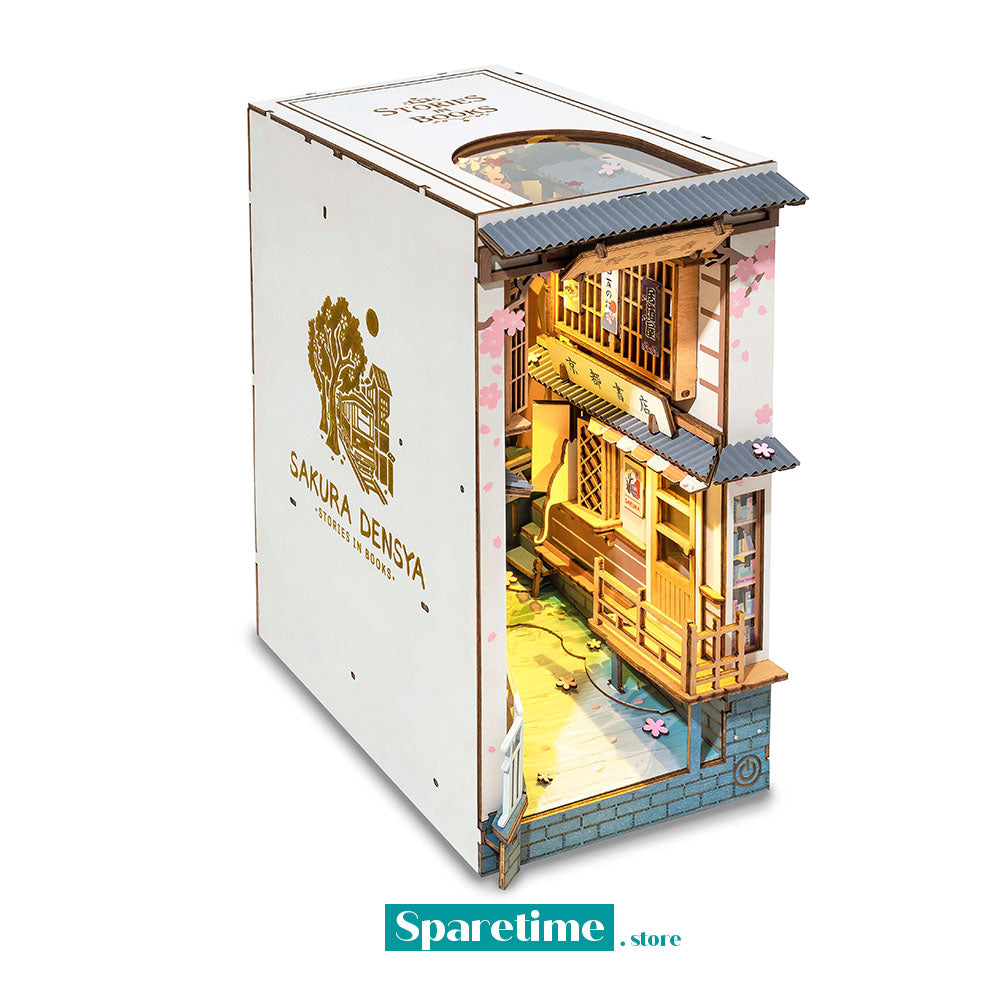 Robotime Rolife DIY Book Nook Japanese Sakura Densya Shelf Insert Wooden  Miniature Dollhouse with Furniture Kits Xmas Gift - AliExpress