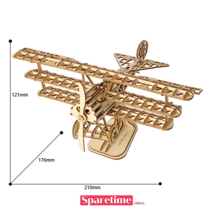 Rolife Bi-Plane 3D Wooden Puzzle