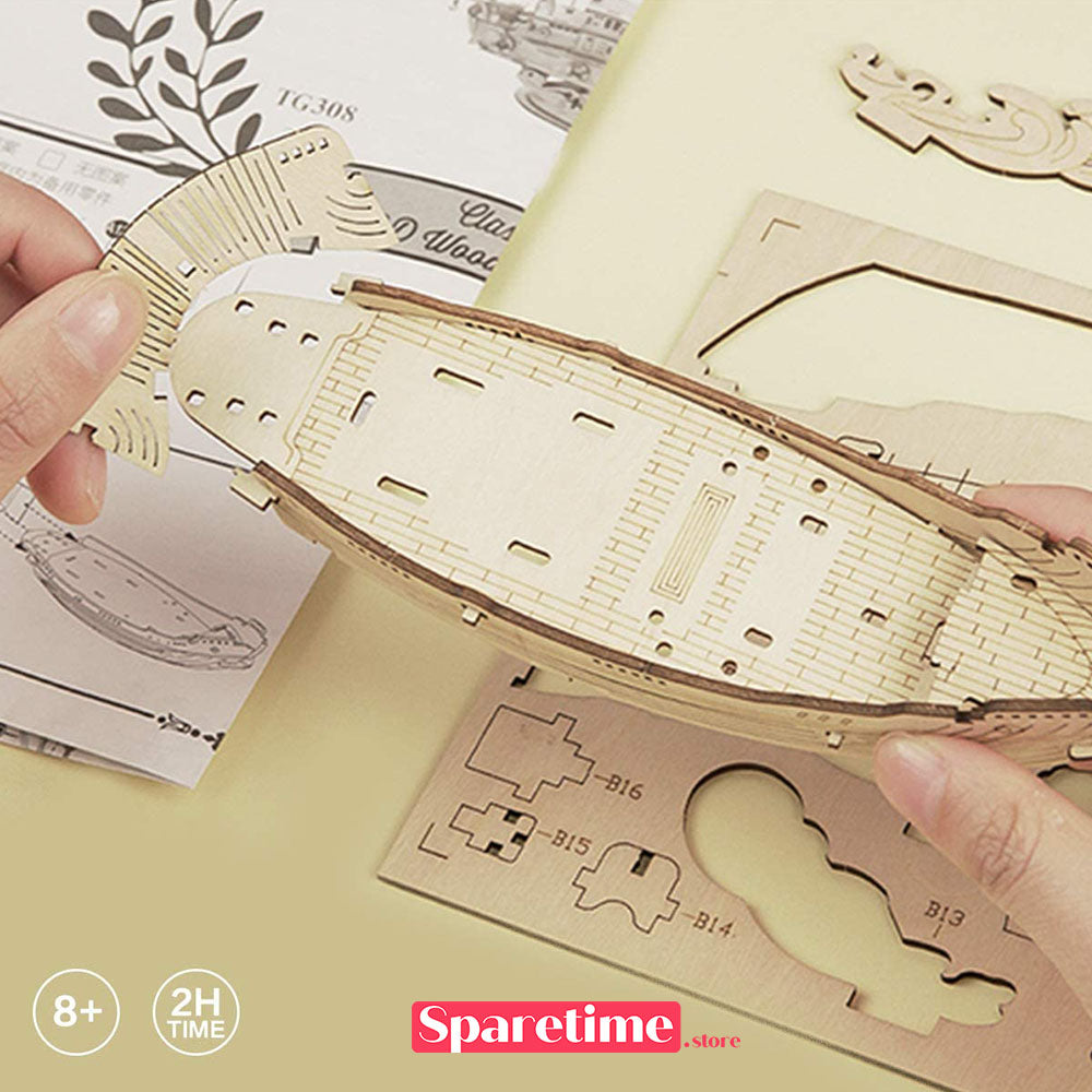 Robotime Rolife Fishing Ship 3D Wooden Puzzle