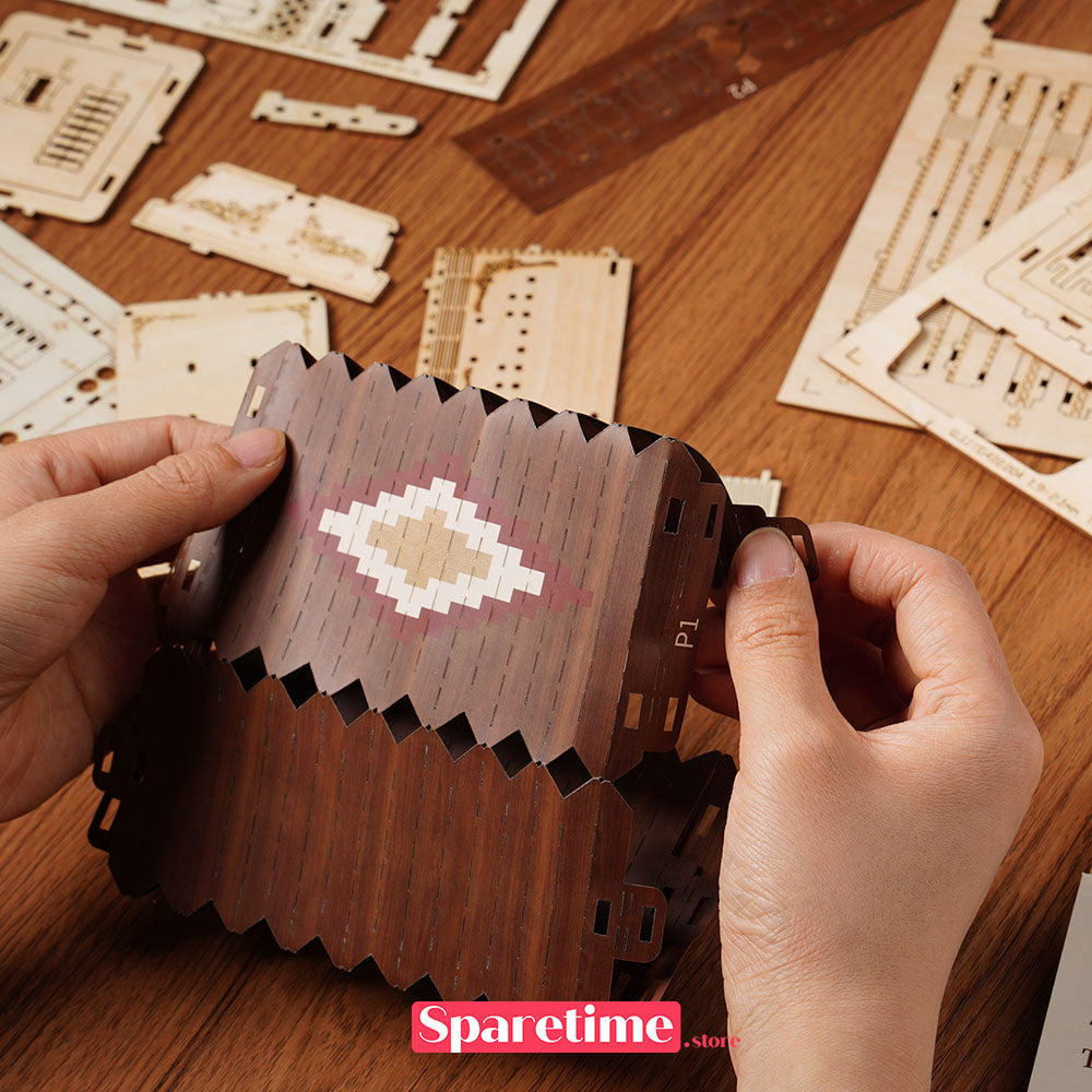 robotime Rolife Accordion Modern 3D Wooden Puzzle TG410