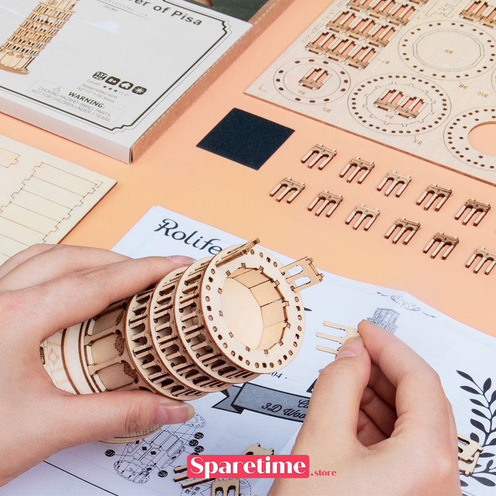 Robotime Rolife Leaning Tower of Pisa 3D Wooden Puzzle