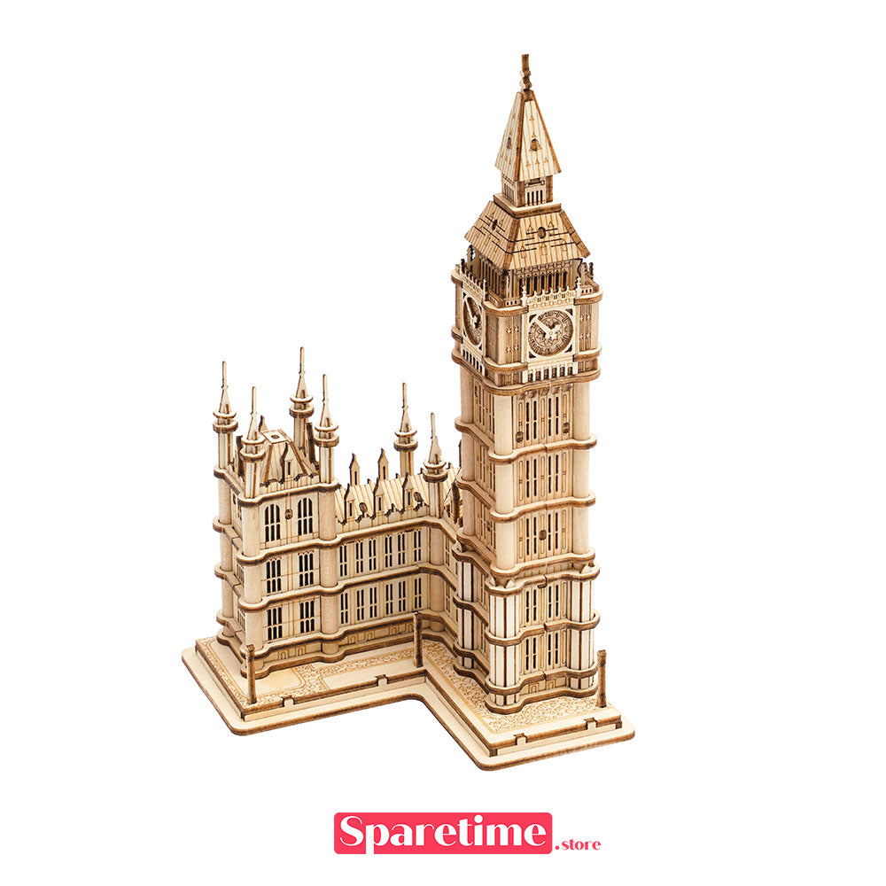 Robotime Rolife Big Ben With Lights Modern 3D Wooden Puzzle with light